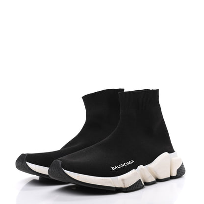 Balenciaga Neoprene Knit Womens Speed Sneakers 38 Black White 3 of 14