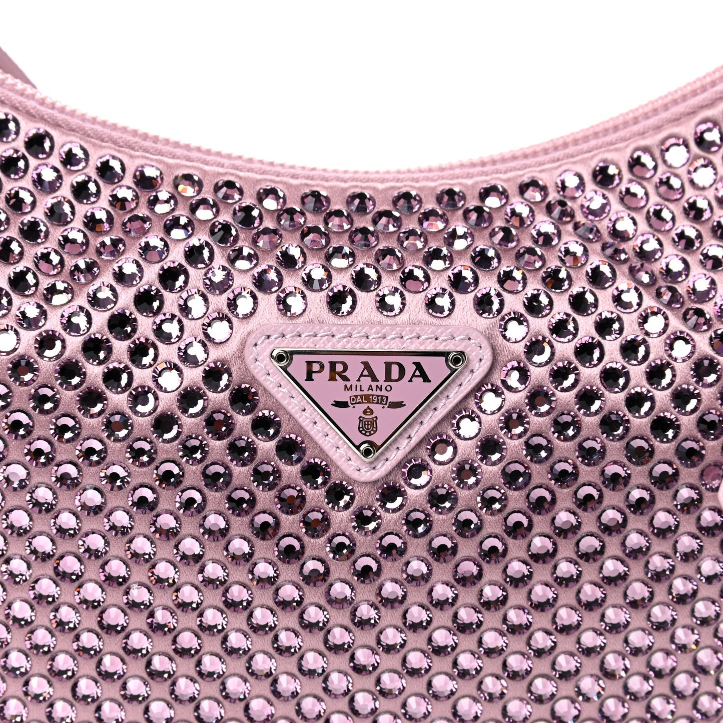 Satin Crystal Mini Re-Edition 2000 Bag Alabastro