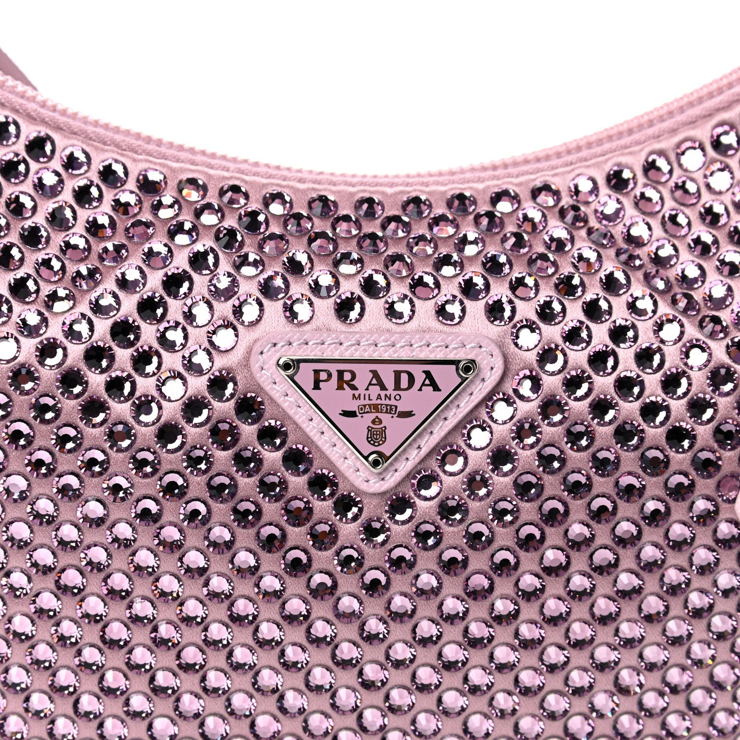 Prada Satin Crystal Mini Re-Edition 2000 Bag Alabastro 10 of 11