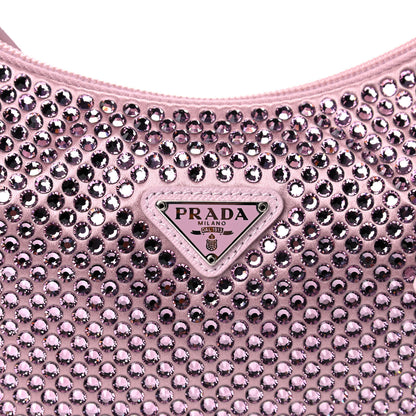 Prada Satin Crystal Mini Re-Edition 2000 Bag Alabastro 10 of 11