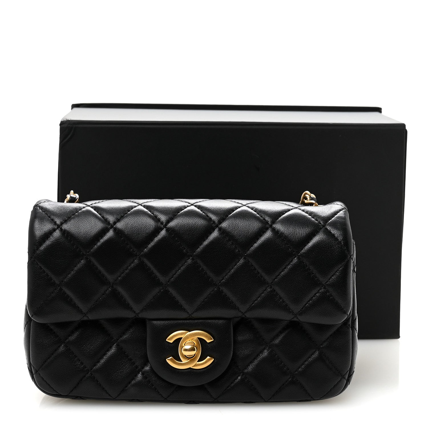 Chanel Lambskin Quilted Mini Rectangular Pearl Crush Flap Black 11 of 11