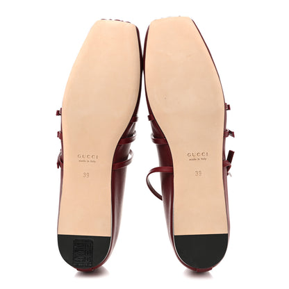 Gucci Malaga Kid Horsebit Ballet Flats 39 Rosso Ancora Red 6 of 10