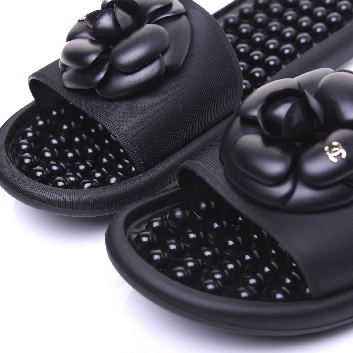 Chanel Thermoplastic PVC Camellia Mule Sandals 40 Black 7 of 24