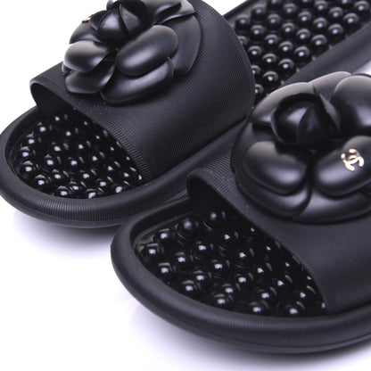 Chanel Thermoplastic PVC Camellia Mule Sandals 40 Black 7 of 24