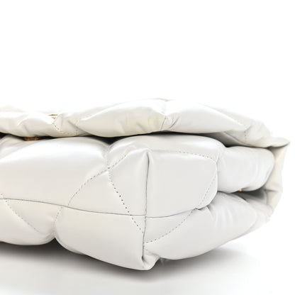 Balenciaga Nappa Calfskin Quilted Touch B Puffy Clutch White 7 of 10