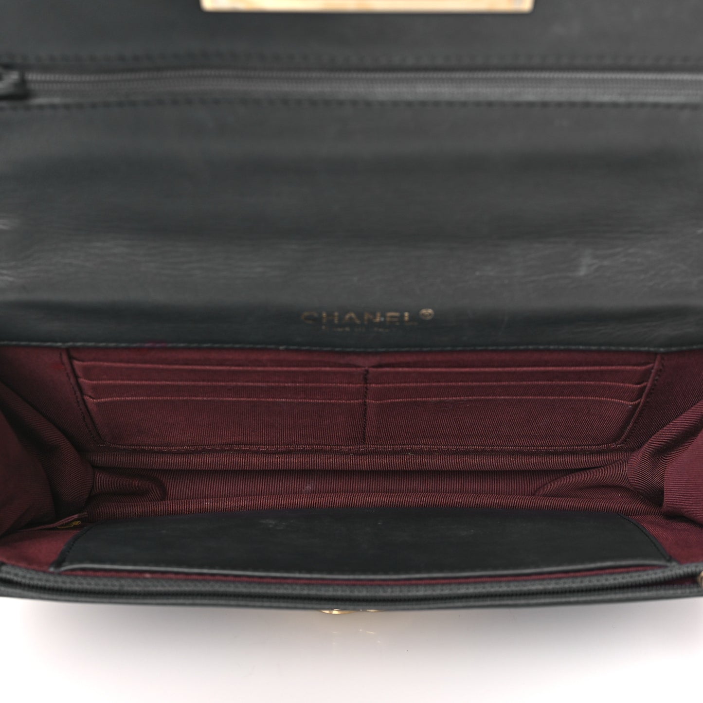 Patent Quilted Golden Class Wallet on Chain WOC Black
