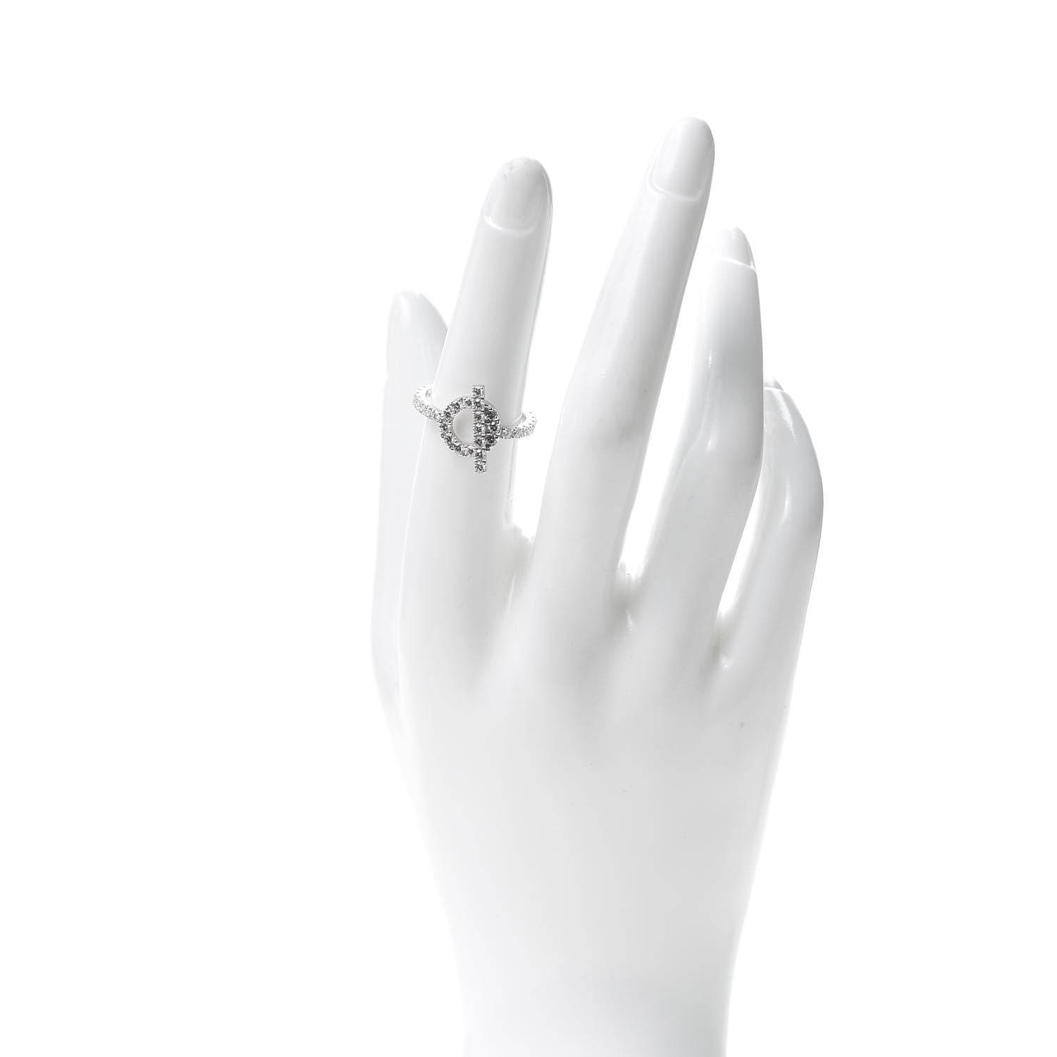 Hermes 18K White Gold Diamond Finesse Ring 53 6.25 2 of 6