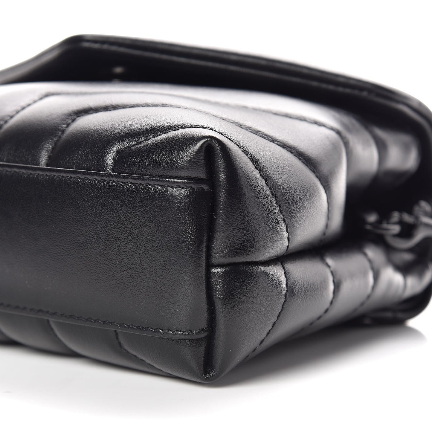 Calfskin Y Quilted Monogram Toy Loulou Crossbody Bag Black