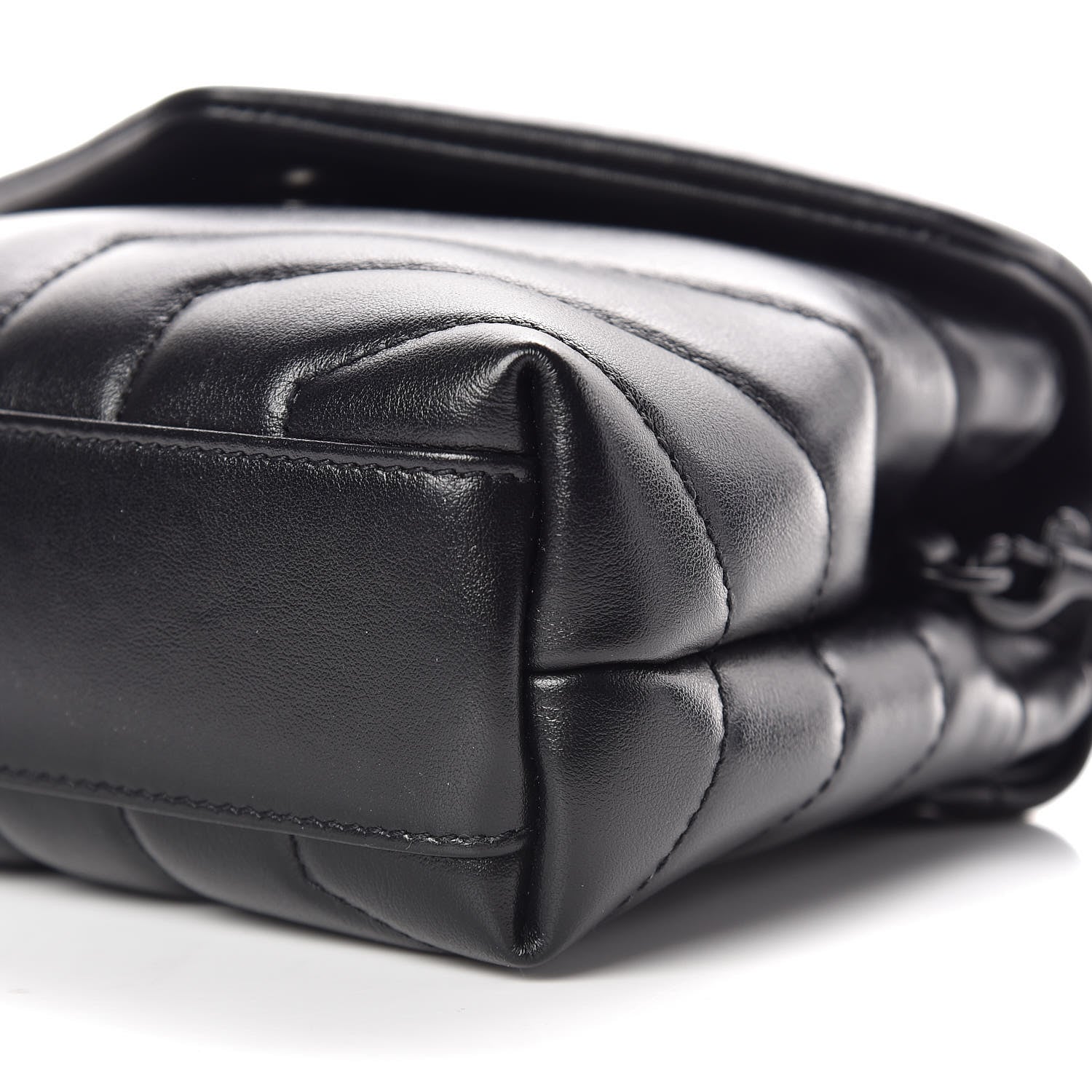 Saint Laurent Calfskin Y Quilted Monogram Toy Loulou Crossbody Bag Black 6 of 10