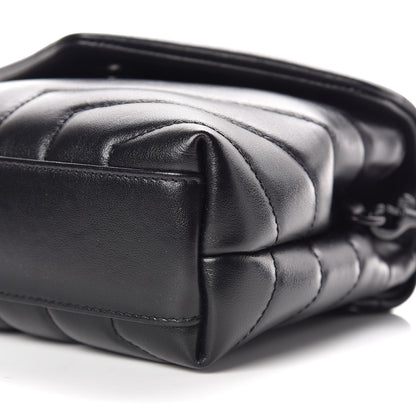 Saint Laurent Calfskin Y Quilted Monogram Toy Loulou Crossbody Bag Black 6 of 10