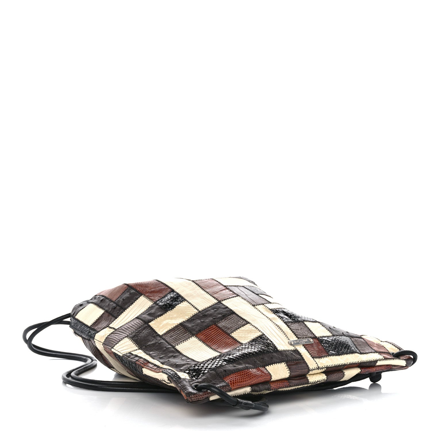 Saint Laurent Ostrich Lizard Snakeskin Patchwork Drawstring Bag Multicolor 5 of 11
