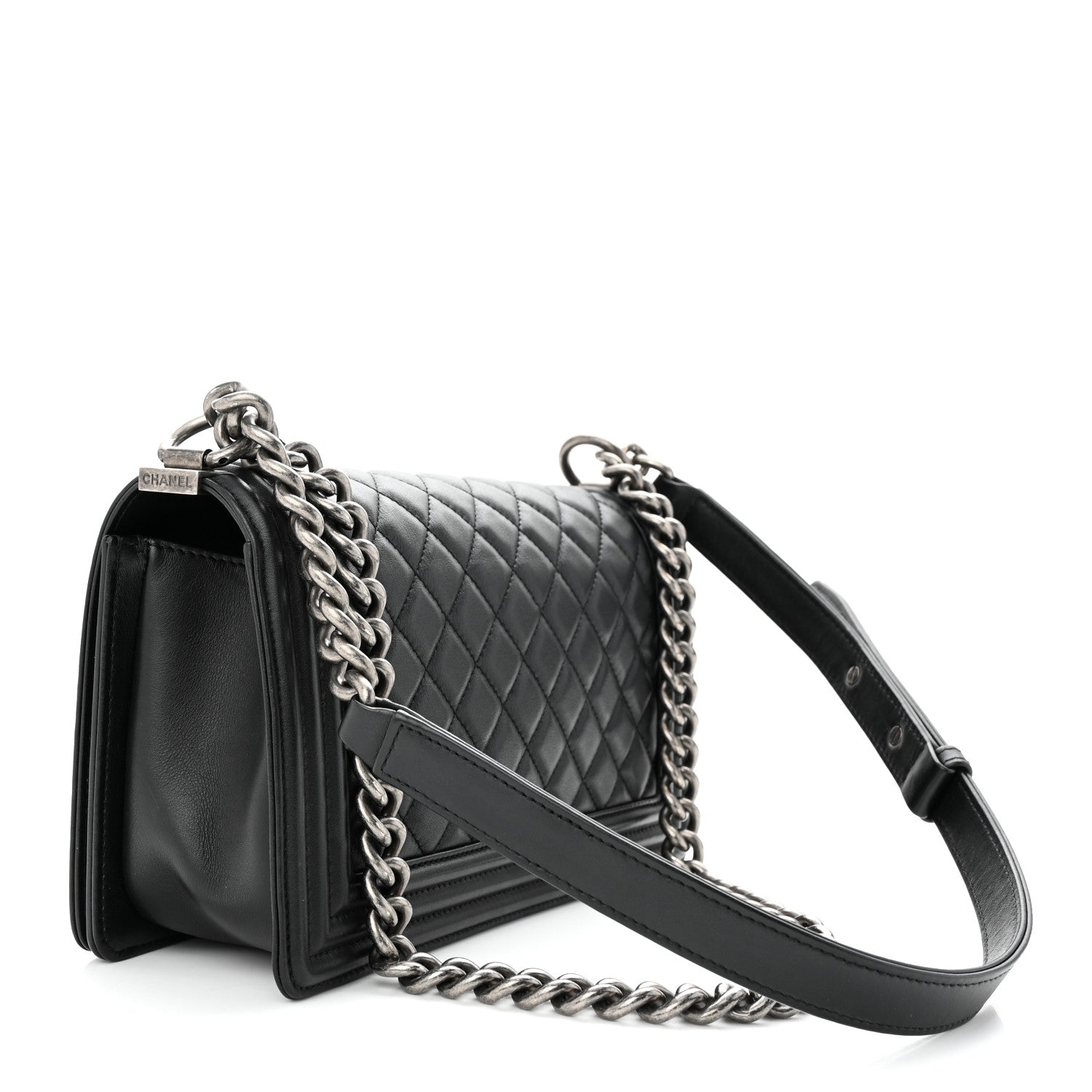 Chanel Lambskin Quilted Medium Boy Flap Black 3 of 10