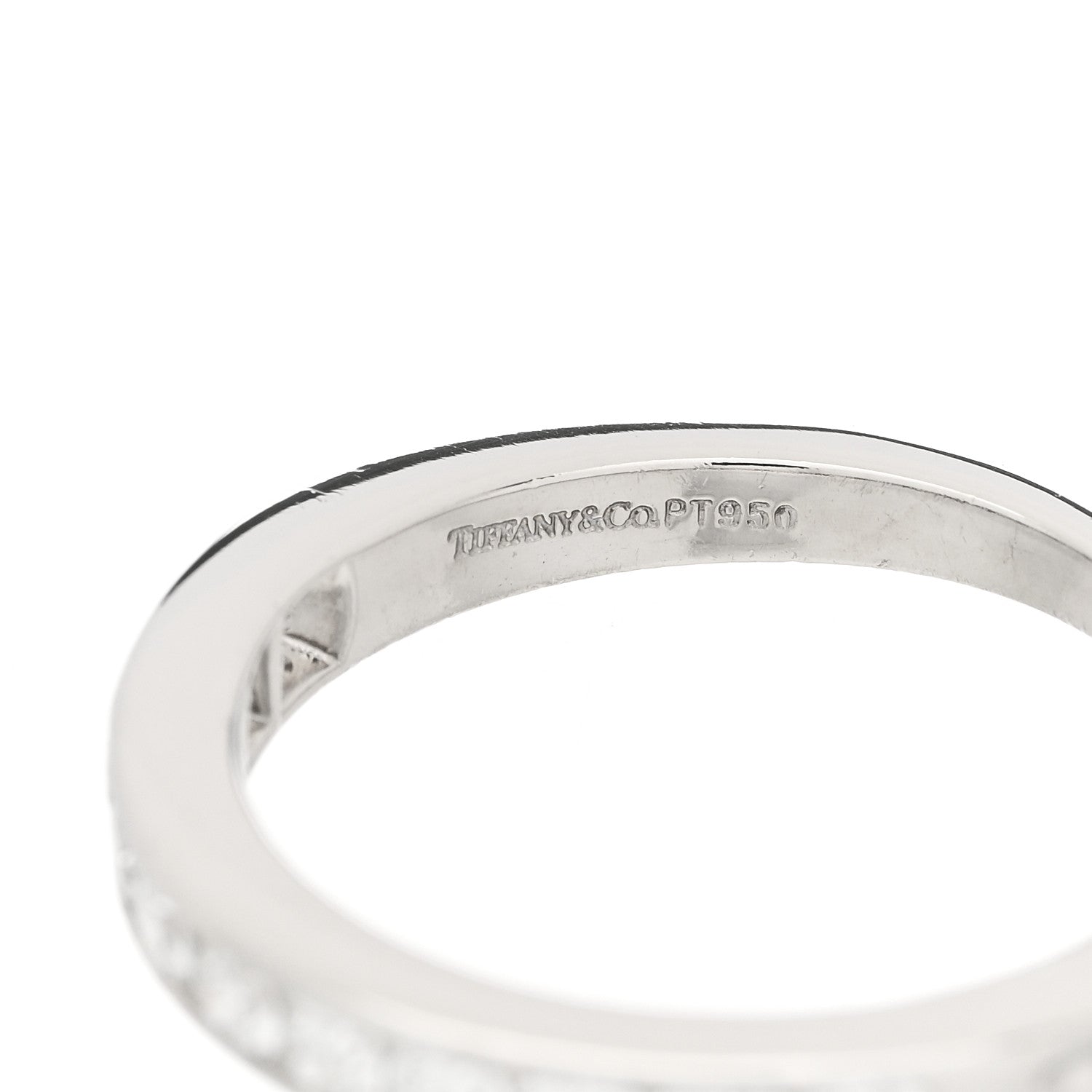 Tiffany Platinum Diamond .33ctw Half Circle Wedding Band Ring 50 5.5 3 of 5