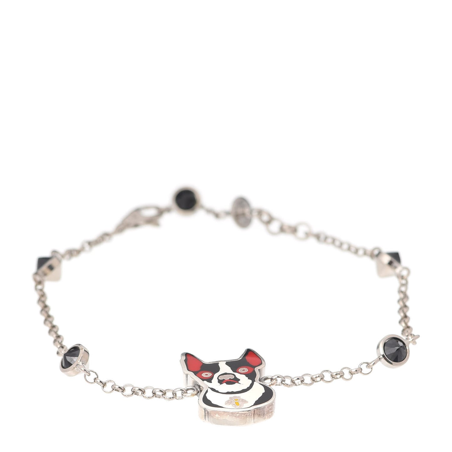 Sterling Silver Black Spinel Enamel Orso Bracelet
