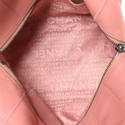 Chanel Caviar Square Stitched Bowler Pink 5 of 13