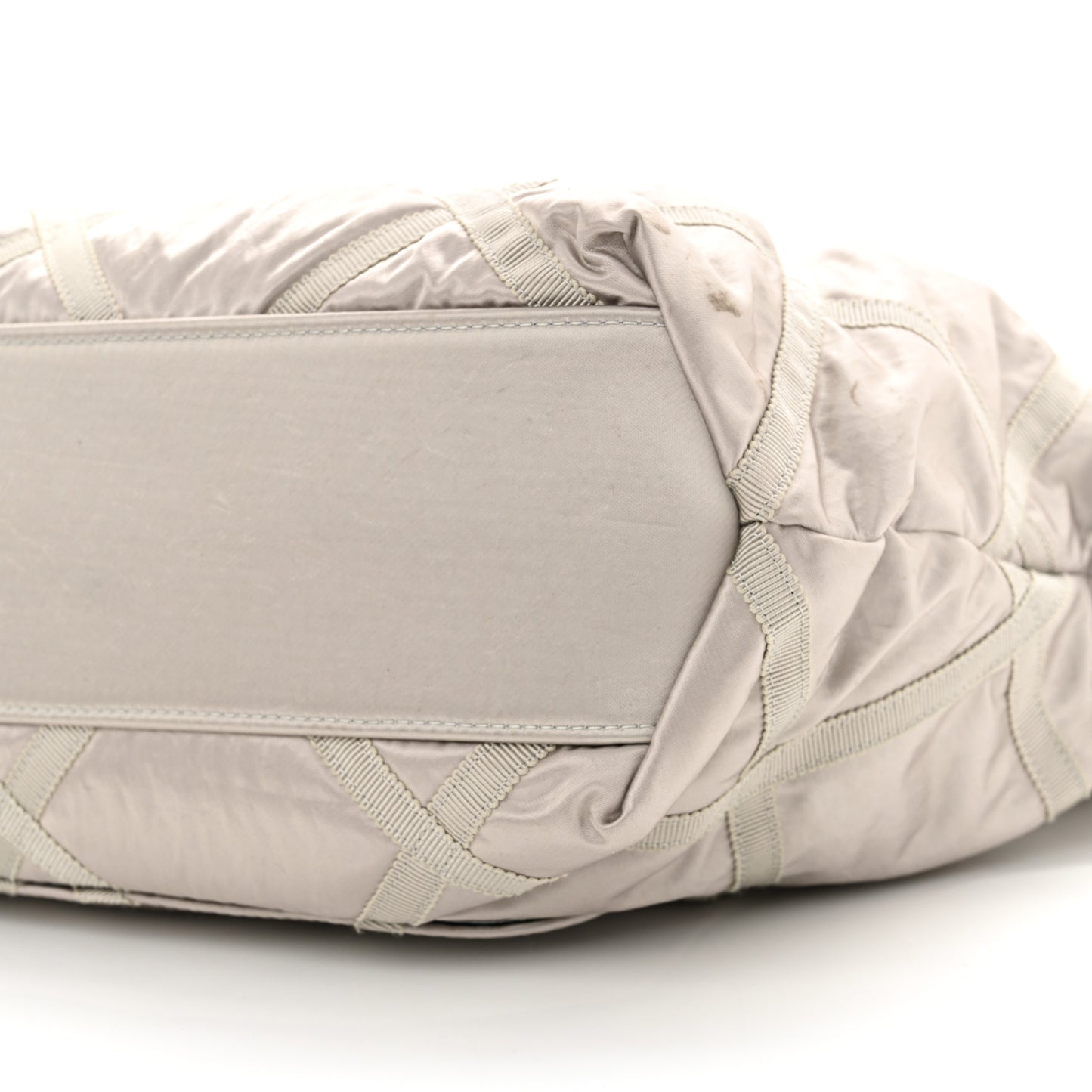 Nylon Grosgrain Quilted Lifestyle Shopping Bag Grey