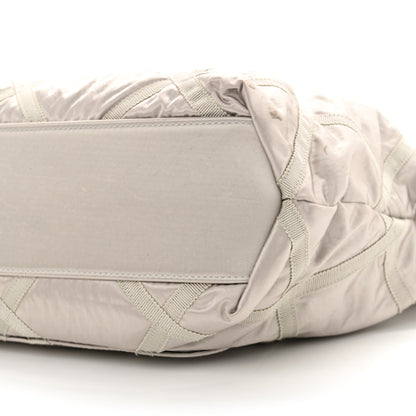 Chanel Nylon Grosgrain Quilted Lifestyle Shopping Bag Grey 11 of 14