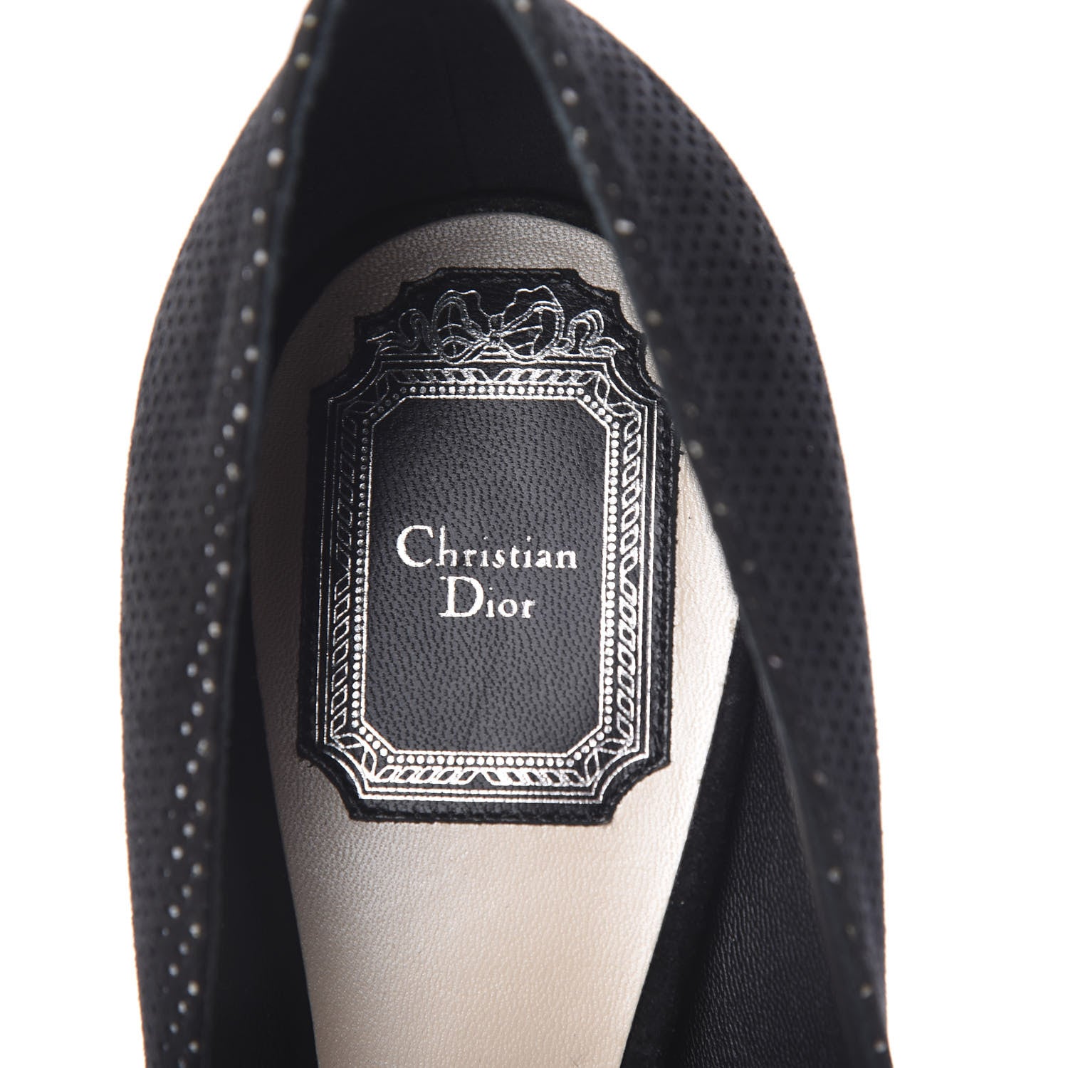 Christian Dior Suede Mesh Cherie Pointy Toe 100mm Pumps 39 Black 6 of 10