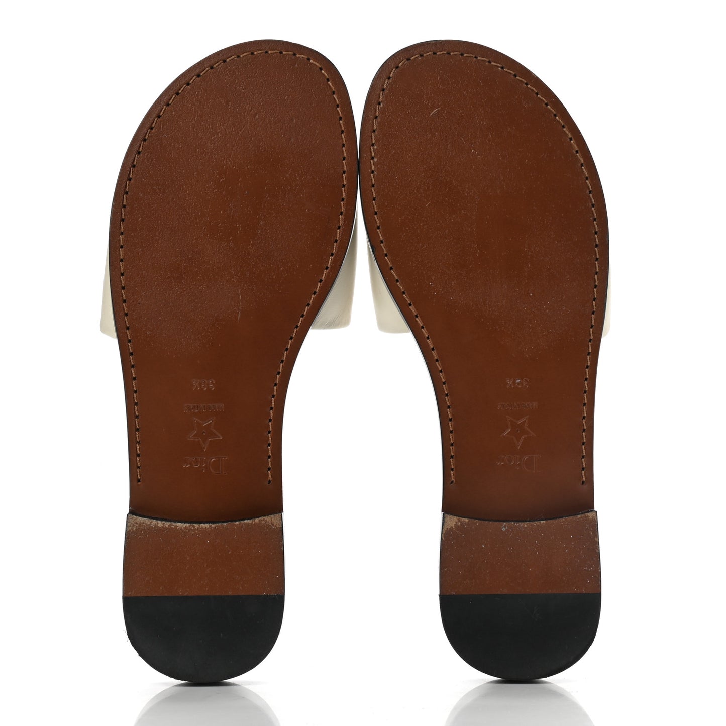 Calfskin Dio(r)evolution 10mm Slide Sandals 38.5 Off White