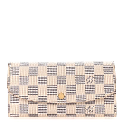 Louis Vuitton Damier Azur Emilie Wallet Rose Ballerine 1 of 6