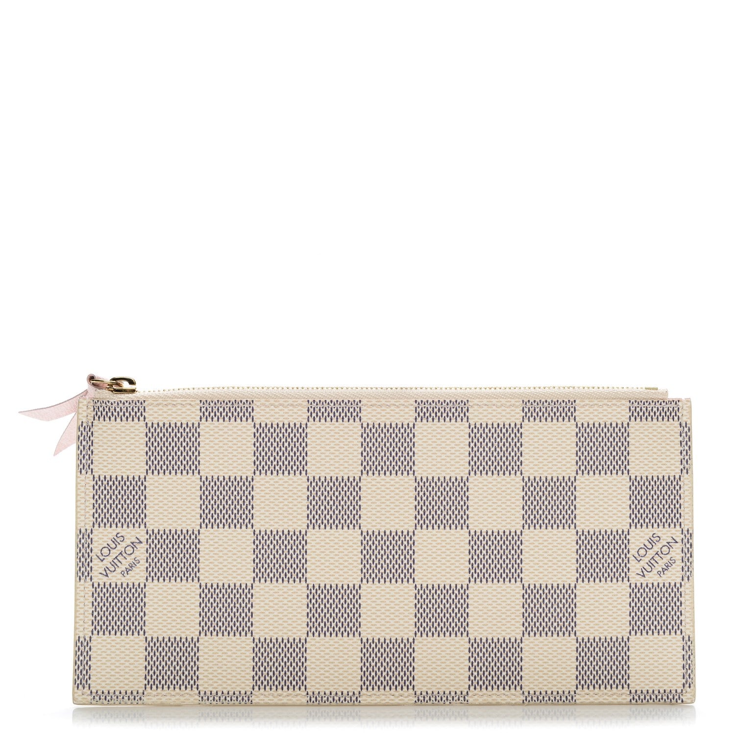 Louis Vuitton Damier Azur Felicie Chain Wallet Zippered Insert Rose Ballerine 1 of 6