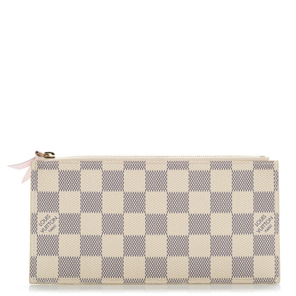 Louis Vuitton Damier Azur Felicie Chain Wallet Zippered Insert Rose Ballerine 1 of 6
