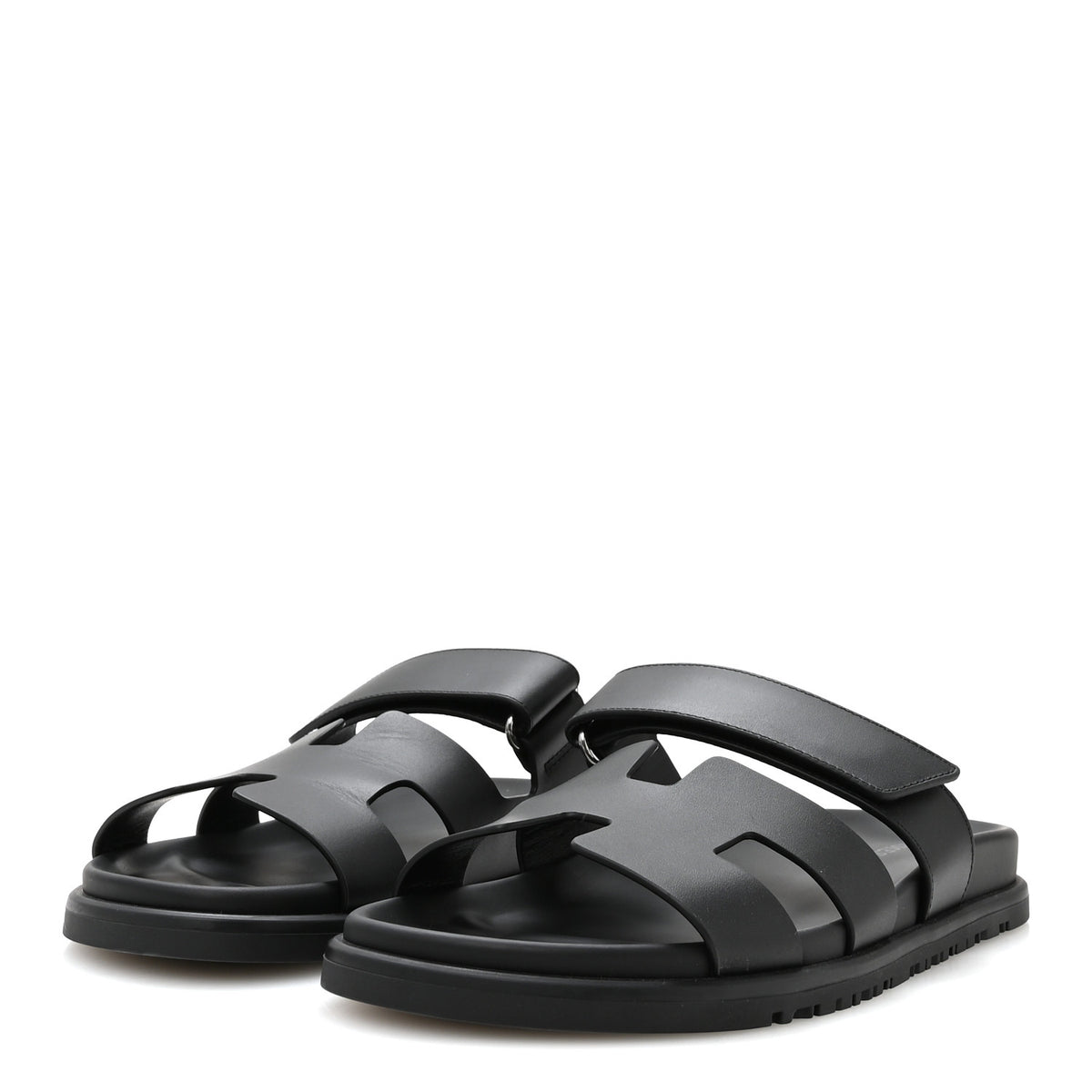 Hermes Calfskin Womens Chypre Sandals 38 Black 4 of 9