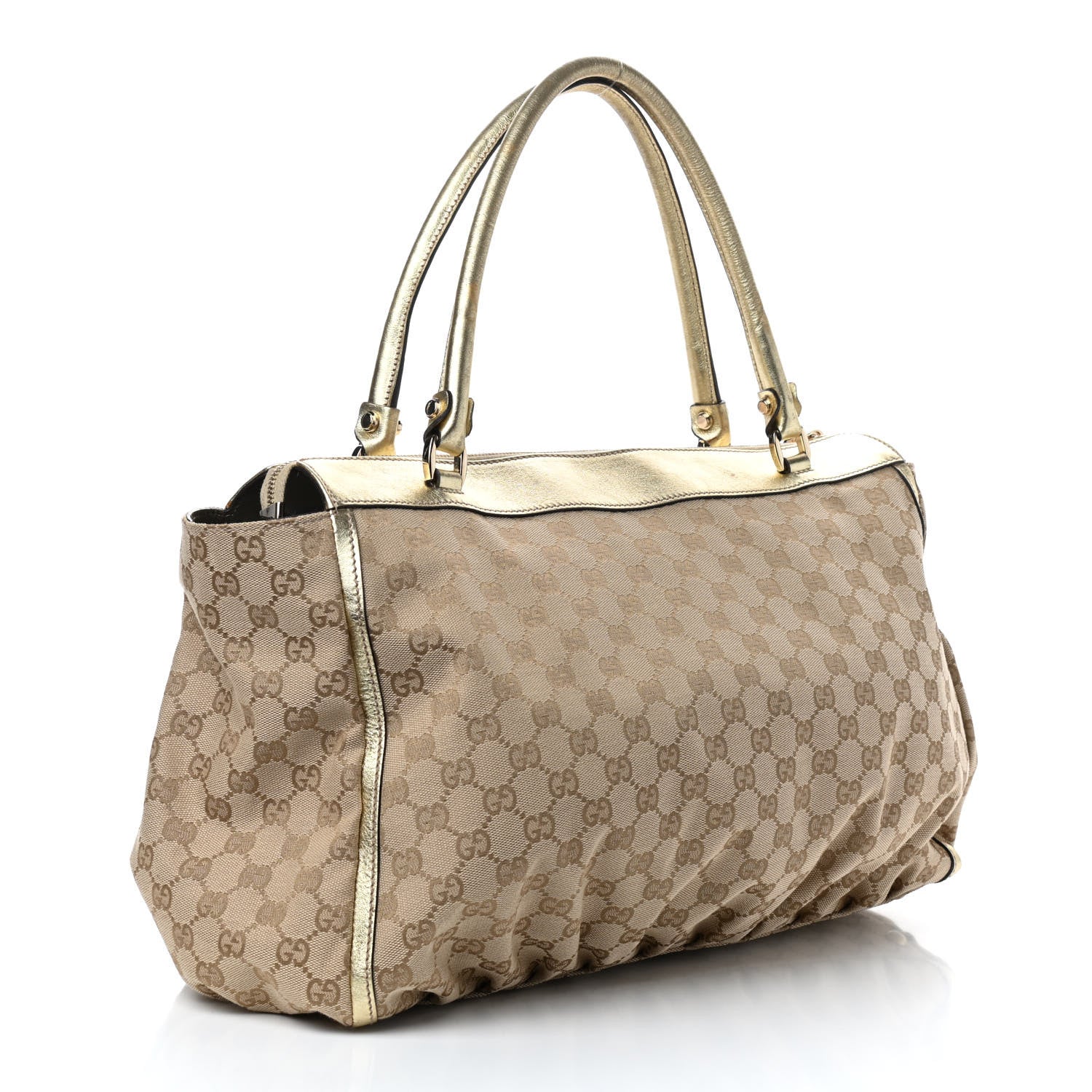 Gucci Monogram D Gold Tote Metallic Gold 2 of 12