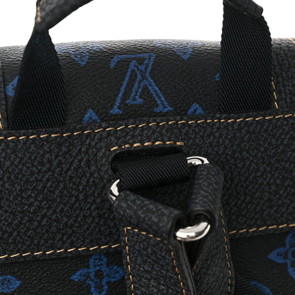Louis Vuitton Monogram LV Record Christopher MM Backpack Blue 10 of 10