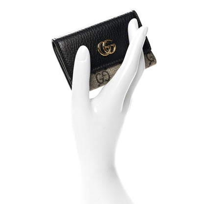Gucci Dollar Calfskin GG Supreme Monogram GG Marmont 6 Key Holder Case Black Beige Ebony 2 of 7