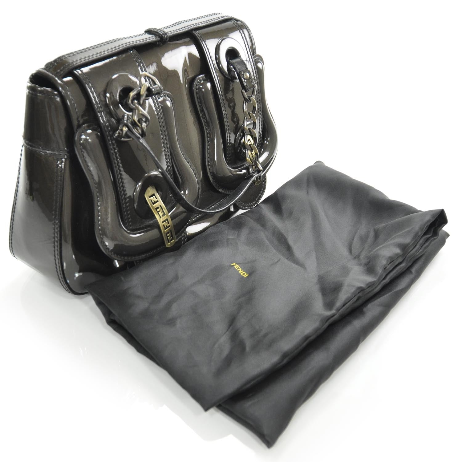 Fendi Patent B Bag Bronze 3 of 9
