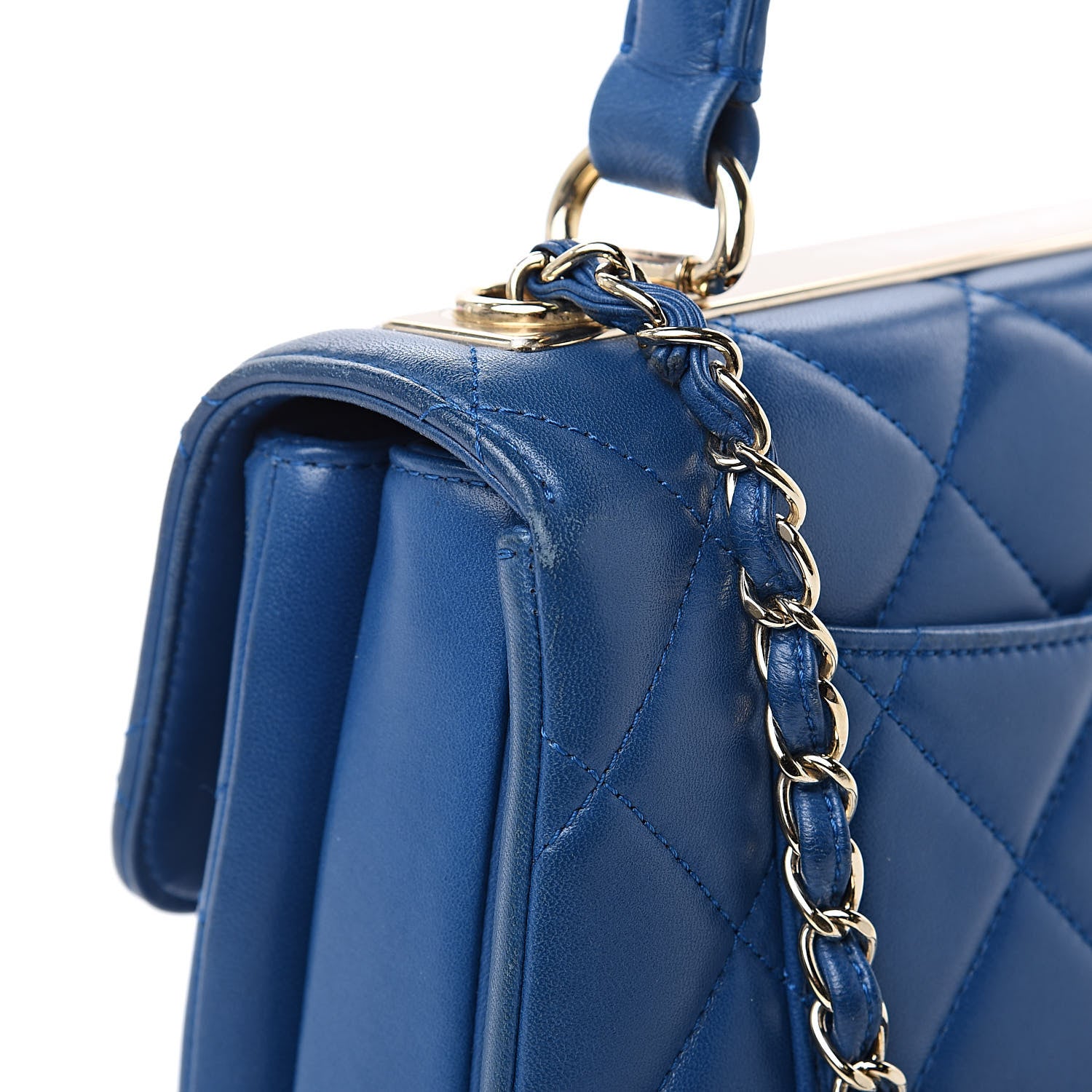 Chanel Lambskin Quilted Small Trendy CC Dual Handle Flap Bag Blue 10 of 17