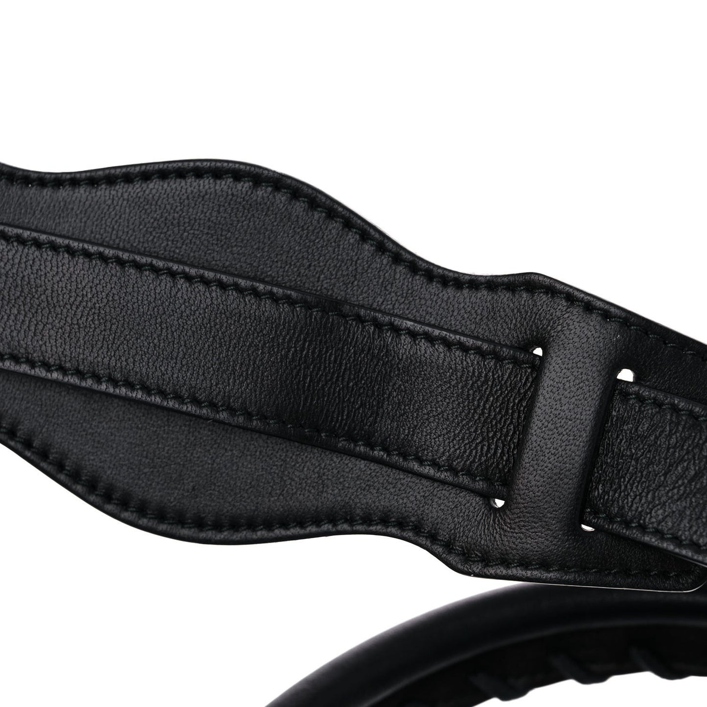 Calfskin Topstitch Classic Silver Hardware City Black