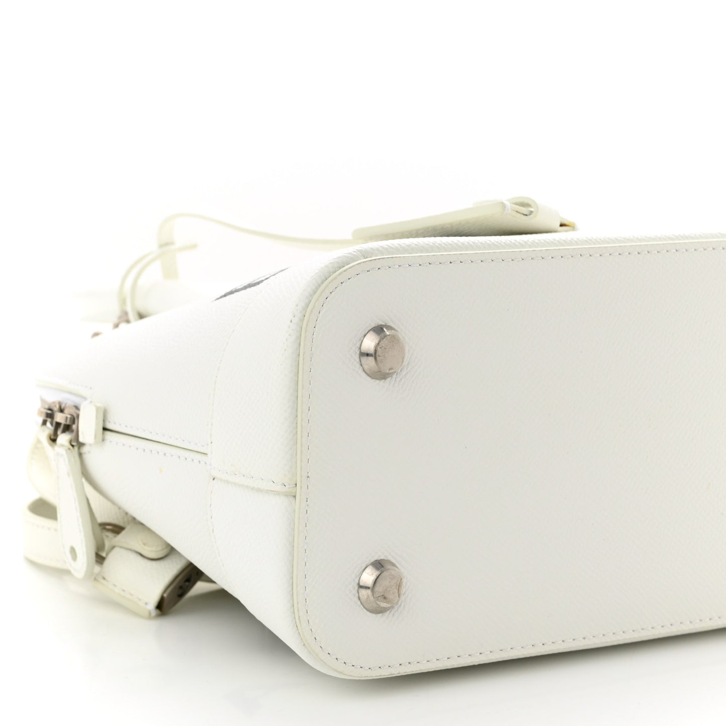 Grained Calfskin XXS Ville Top Handle Bag White Black