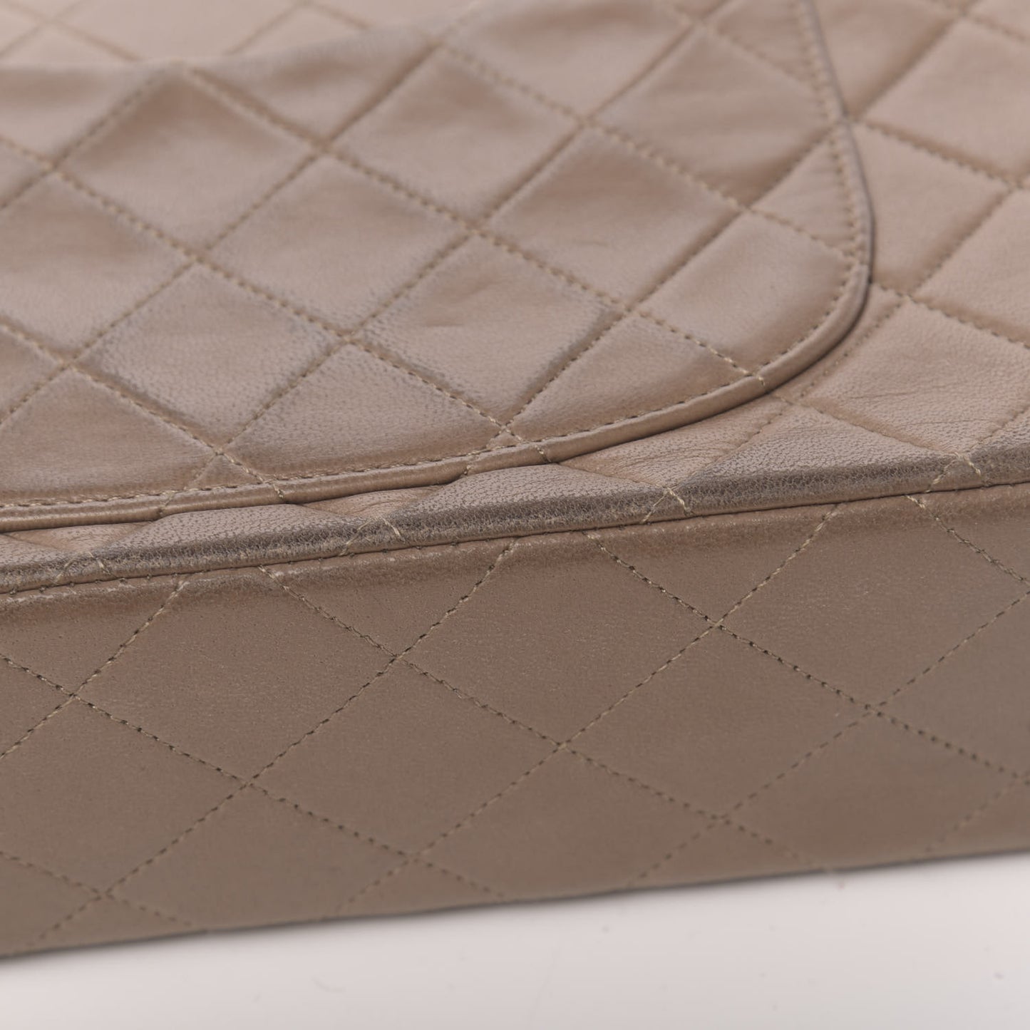 Lambskin Quilted Small Double Flap Beige