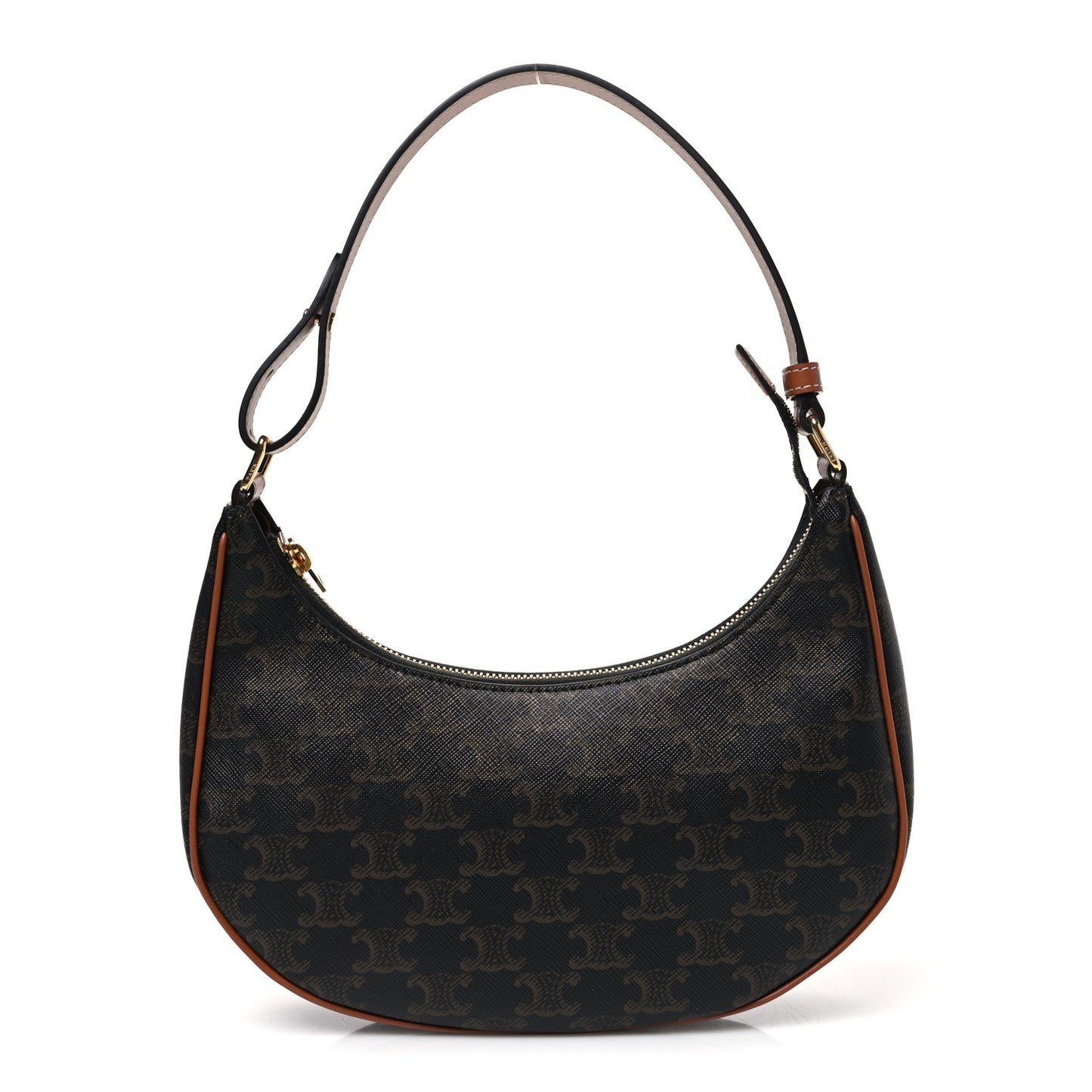 Triomphe Canvas Calfskin Ava Shoulder Bag Tan