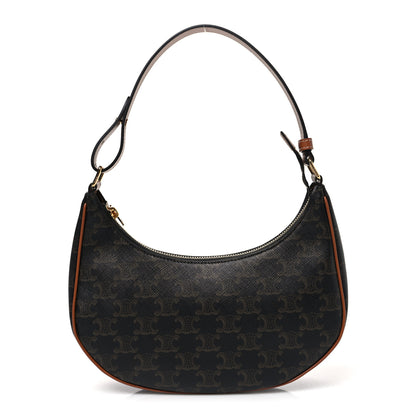 Celine Triomphe Canvas Calfskin Ava Shoulder Bag Tan 1 of 11