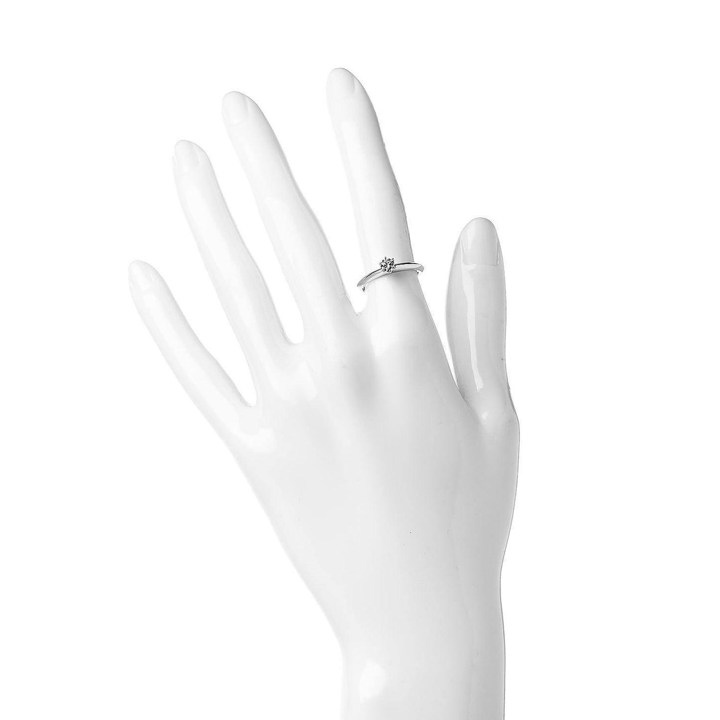 Platinum Diamond .21ct Solitaire Engagement Ring 49 4.75