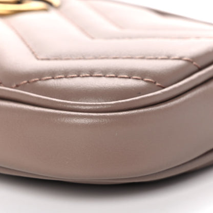 Gucci Calfskin Matelasse Mini GG Marmont Chain Crossbody Bag Porcelain Rose 10 of 11