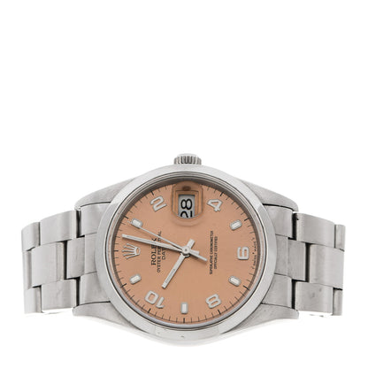 Rolex Stainless Steel 34mm Oyster Perpetual Date Watch Pink 15200 2 of 7