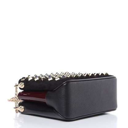 Christian Louboutin Suede Calfskin Spikes Small Triloubi Shoulder Bag Black Multi 4 of 11
