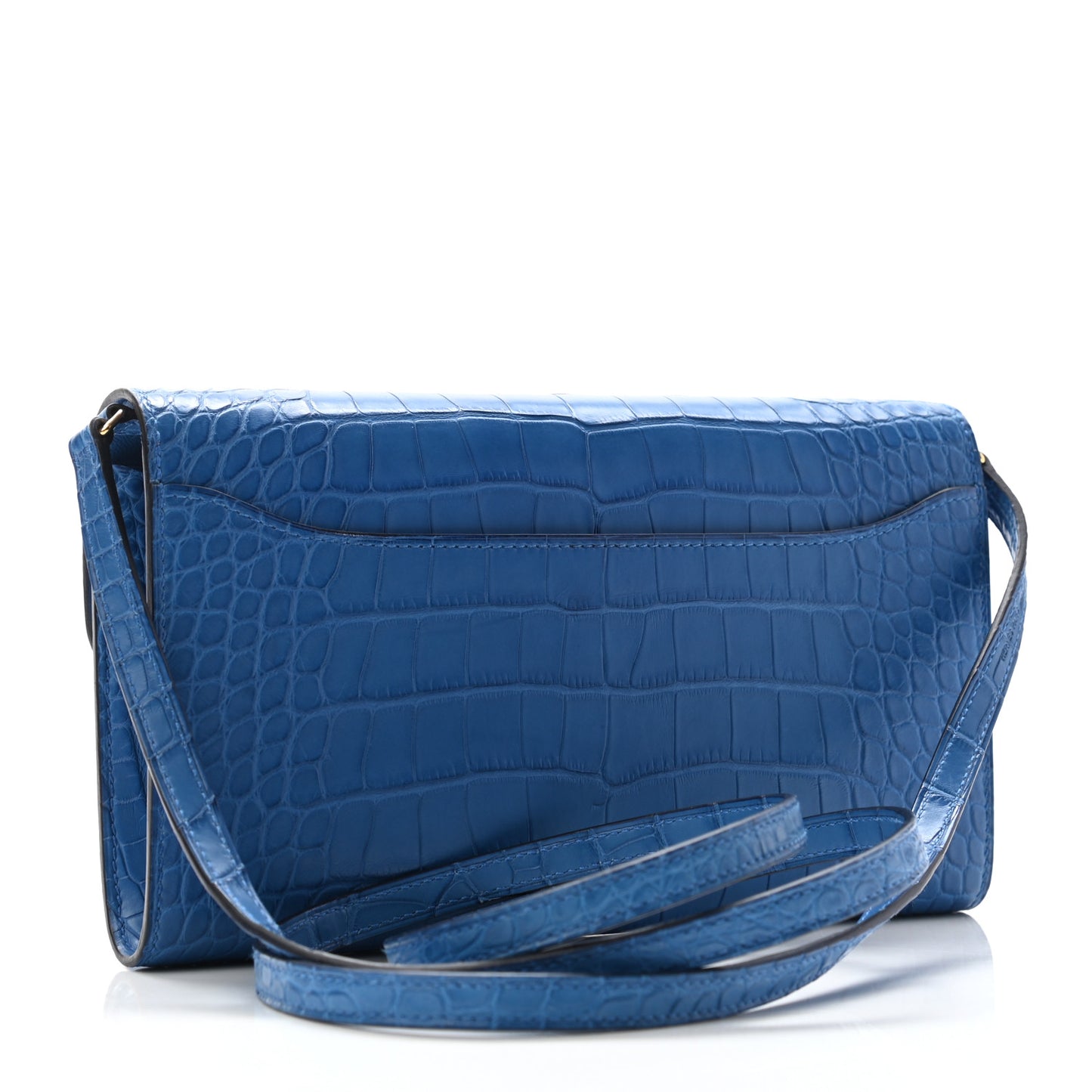Matte Alligator Constance Long Wallet To Go Bleu Zellige