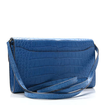 Hermes Matte Alligator Constance Long Wallet To Go Bleu Zellige 3 of 9