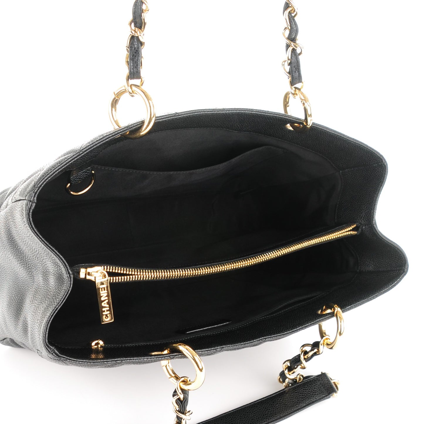 Caviar Quilted Grand Shopping Tote GST Black