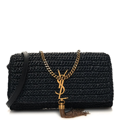 Saint Laurent Raffia Monogram Tassel Kate 99 Black 1 of 10
