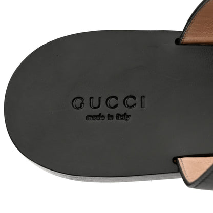 Gucci Calfskin GG Marmont Thong Sandals 38 Black 6 of 8