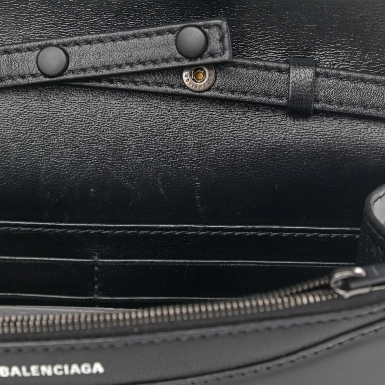 Balenciaga Smooth Calfskin B Wallet on Chain Black 11 of 14