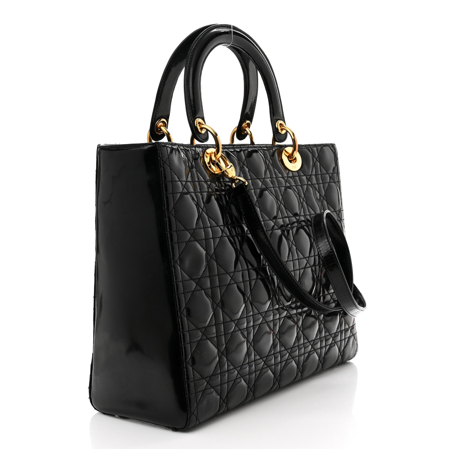 Christian Dior Patent Cannage Large Lady Dior Black 3 of 9