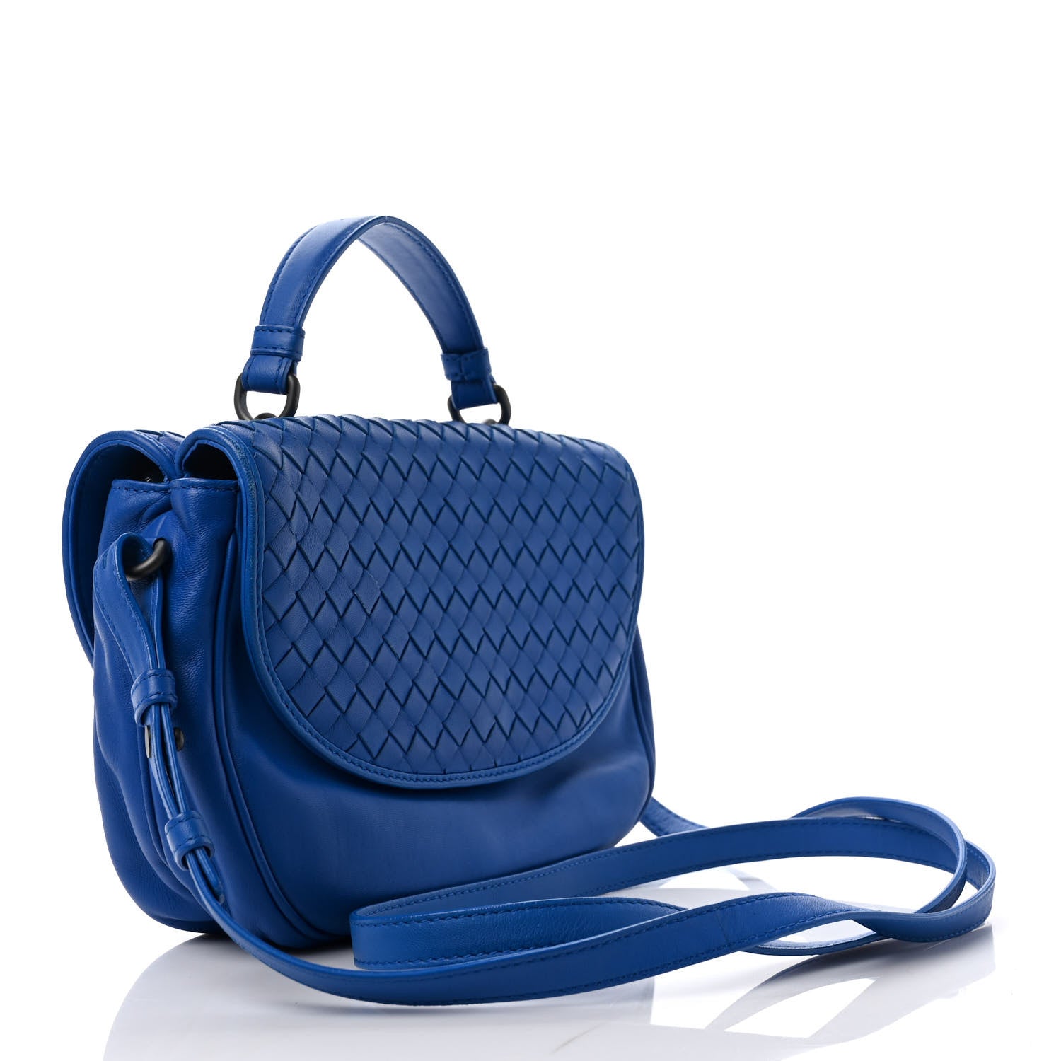 Bottega Veneta Nappa Intrecciato Double Sided Crossbody Bag Signal Blue 2 of 7