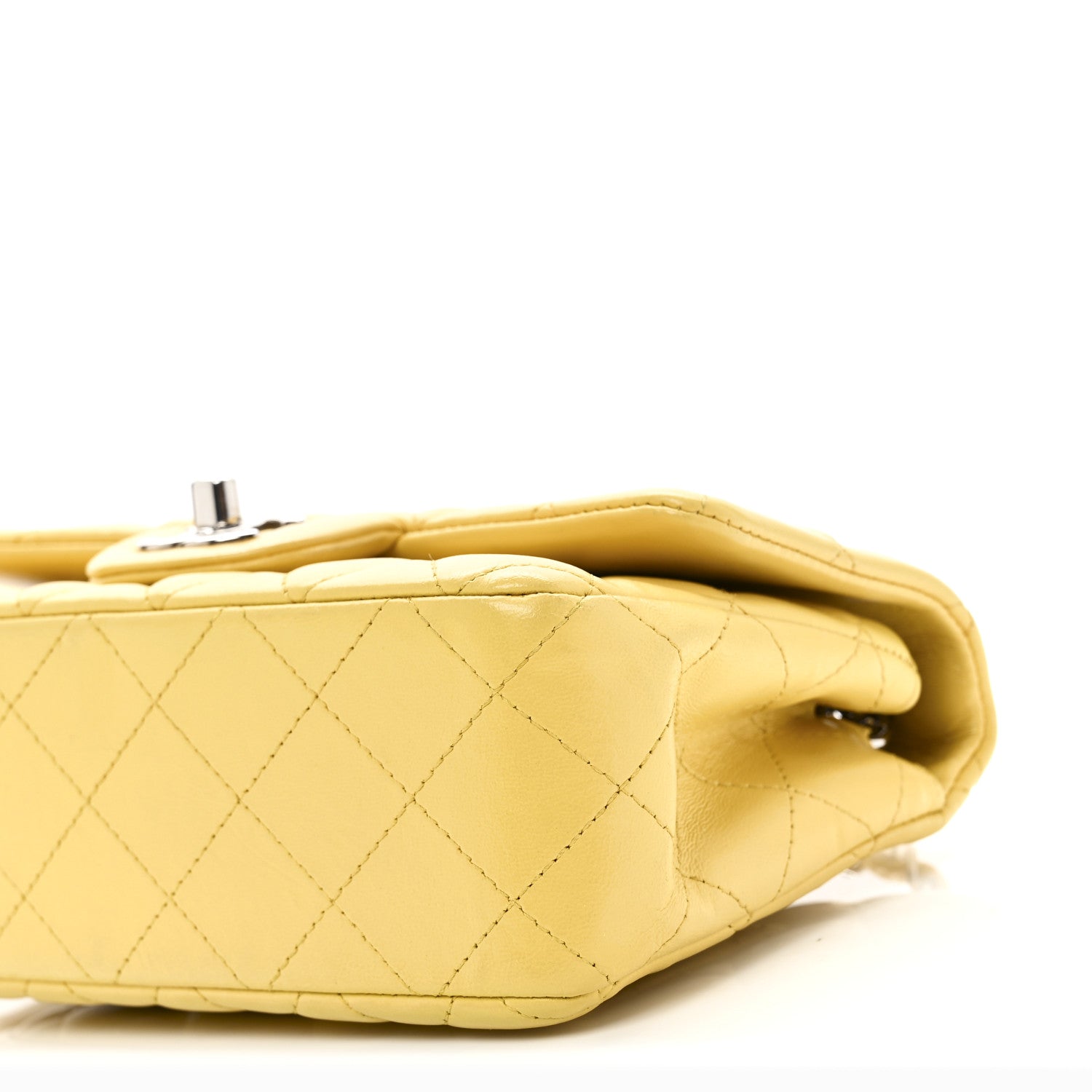 Chanel Lambskin Quilted Mini Rectangular Flap Yellow 10 of 10